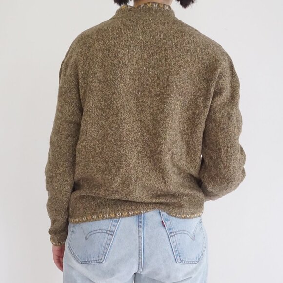 Vintage Woolrich Wool Blend Half Zip Knit Sweater Cabincore Grandpa L - Picture 2 of 8